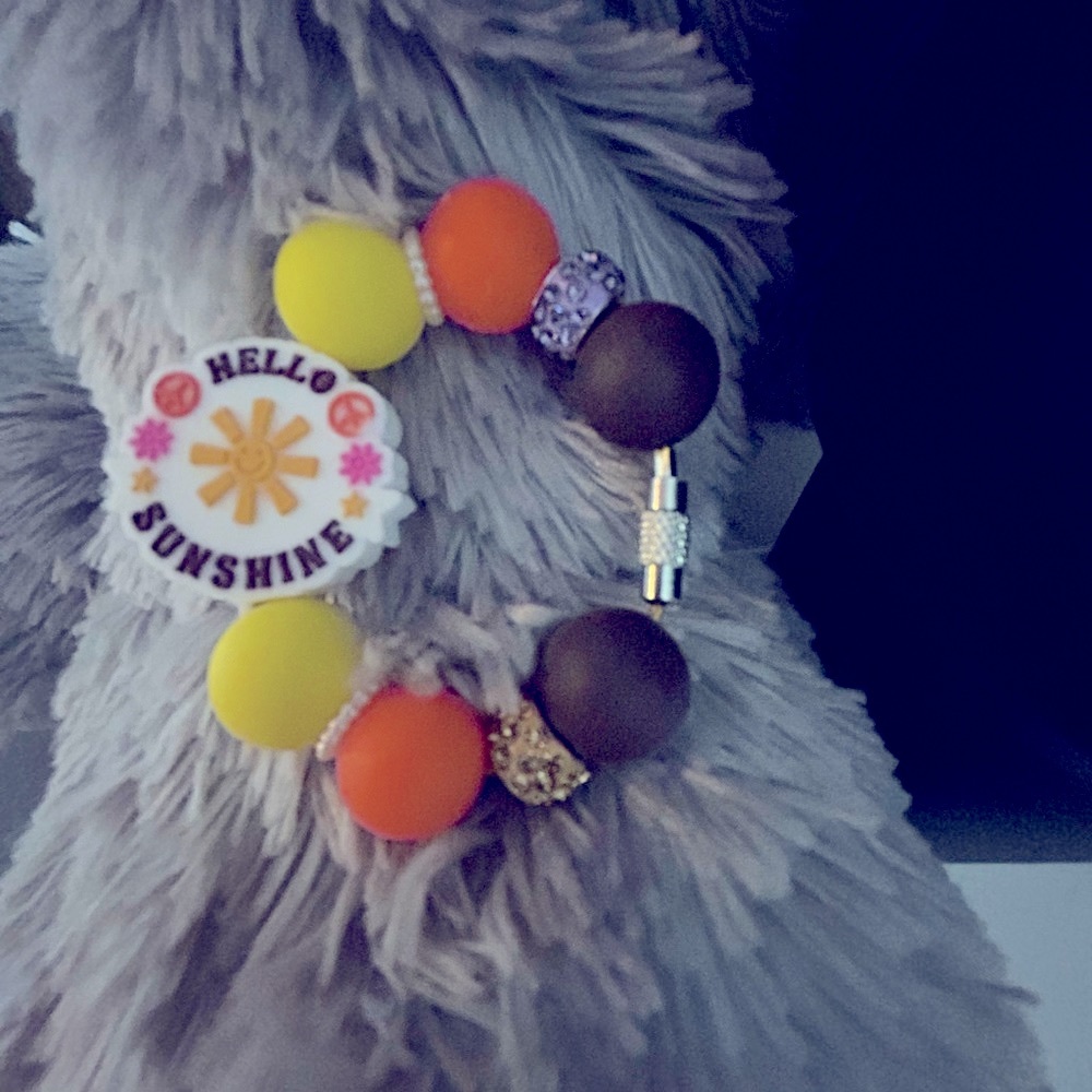 “Hello Sunshine” decorative beaded charm for Stanley 40 oz cup or other cup